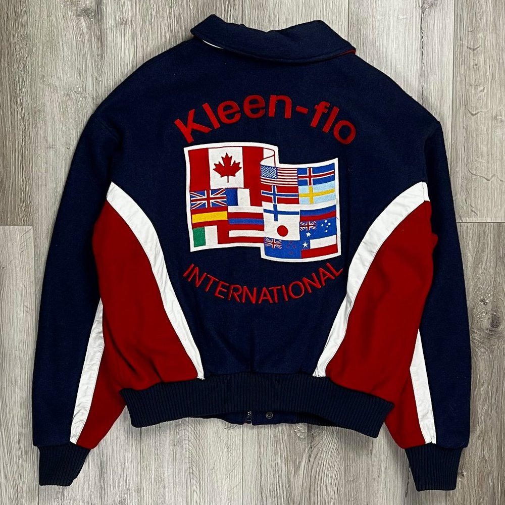 Kleen-Flo International Vintage MPM Array Navy Blue Large Winter Jacket